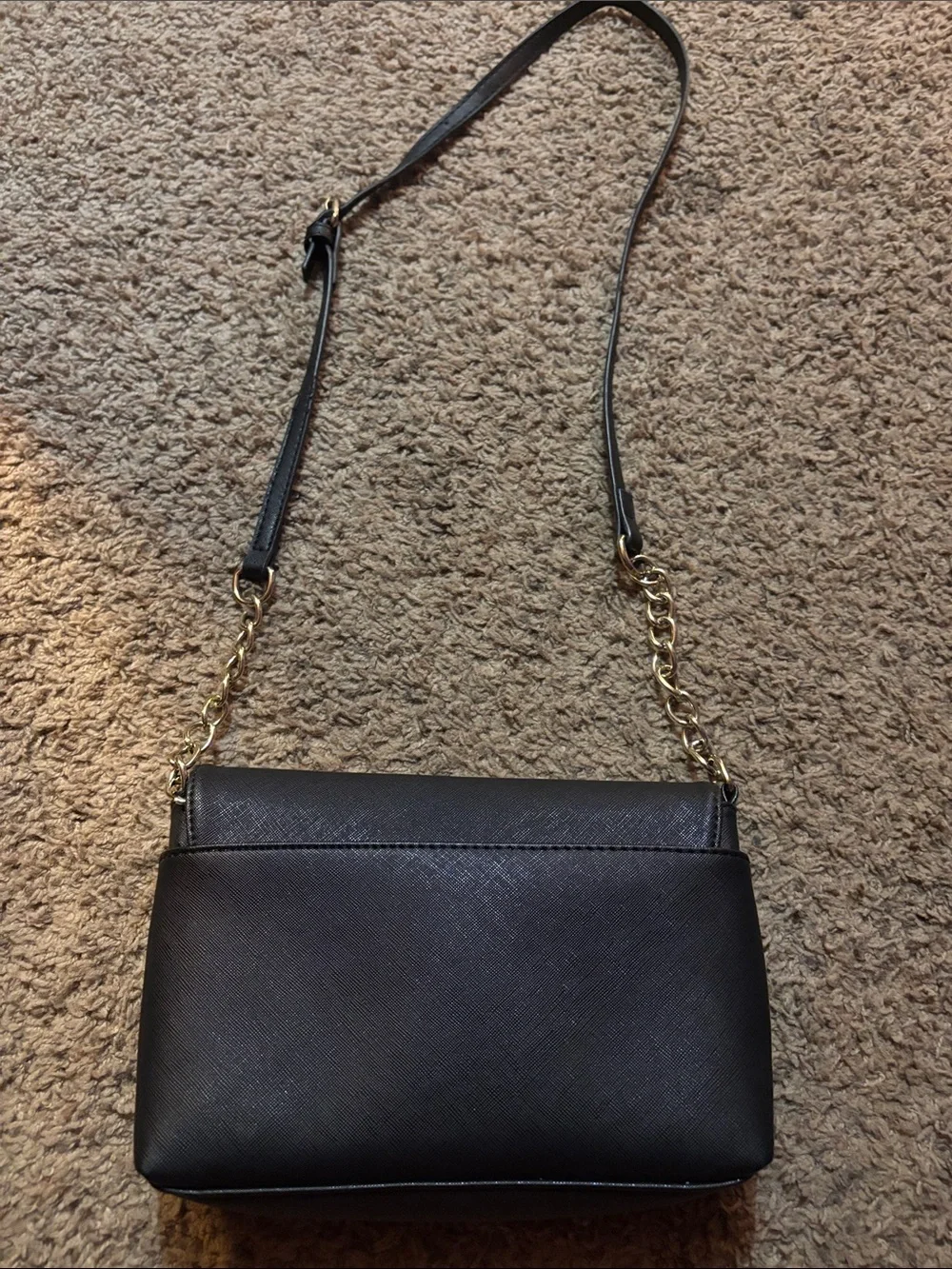 Michael Kors Black Crossbody with Gold Chain Accents